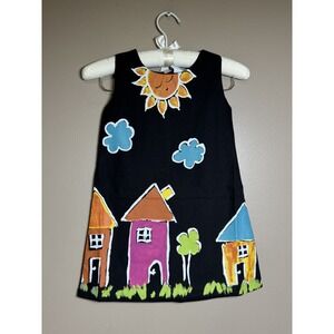 Binx Kids Girls Black Painted House Sun Party Dress ZUA3 4T NWT